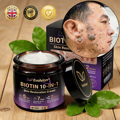 Evolvion® Biotin 10-in-1 Skin Restoration Cream (Pack of 2 | 500g x 2)