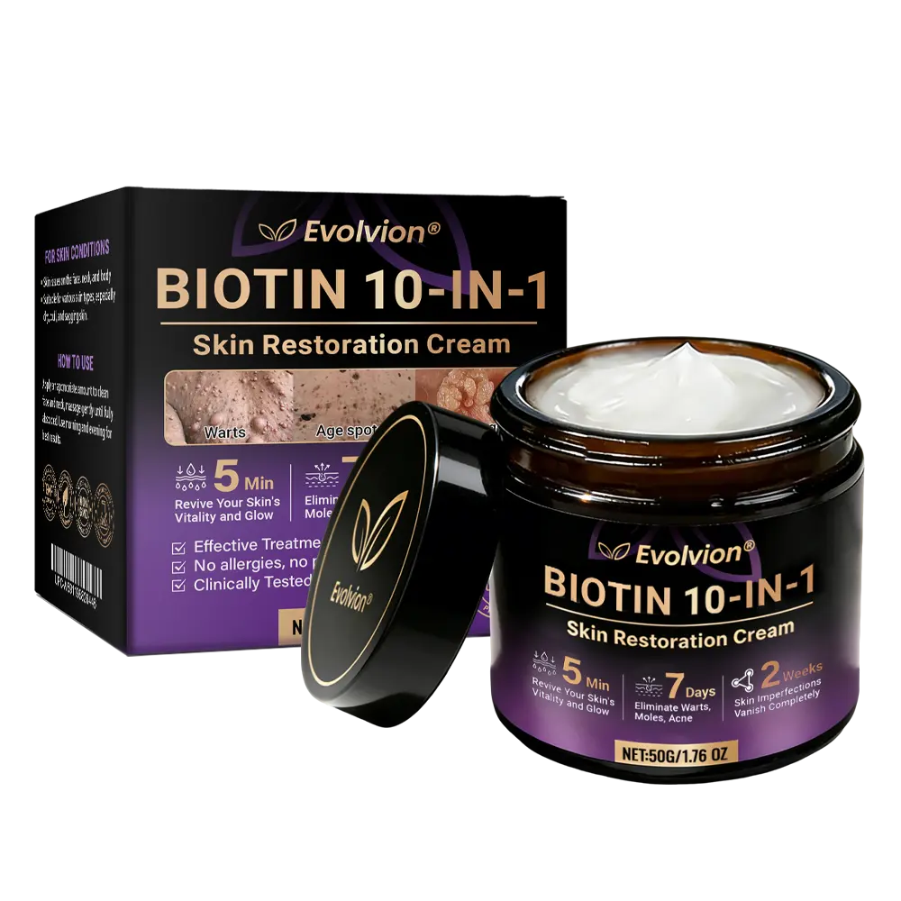 Evolvion® Biotin 10-in-1 Skin Restoration Cream (Pack of 2 | 500g x 2)