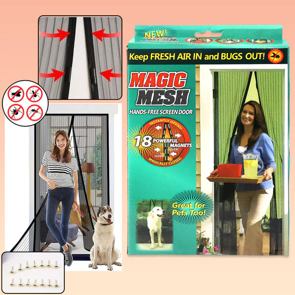 Magic Mesh Magnetic Mosquito Net Door 🚪 | Auto-Close Insect Protection Screen