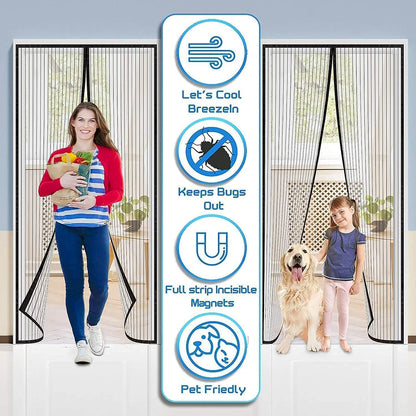 Magic Mesh Magnetic Mosquito Net Door 🚪 | Auto-Close Insect Protection Screen