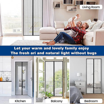 Magic Mesh Magnetic Mosquito Net Door 🚪 | Auto-Close Insect Protection Screen